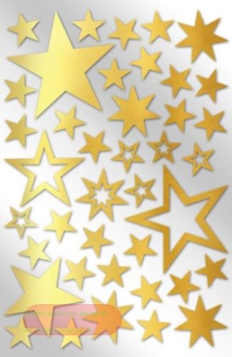 Bild von METALLICSTERNE gold, 1 Blatt Stickers, (40er Pack) - VE 10 (Pack)