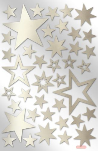 Bild von METALLICSTERNE silber, 1 Blatt Stickers, (40er Pack) - VE 10 (Pack)