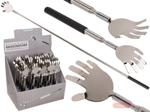 Bild von Metall-Rückenkratzer Hand, ausziehbar bis 70cm, im Display - VE 25