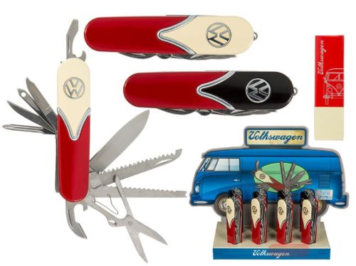 Bild von Metall-Taschenmesser, VW Style, mit 10 Funktionen, 2 x ass., Display - VE 8