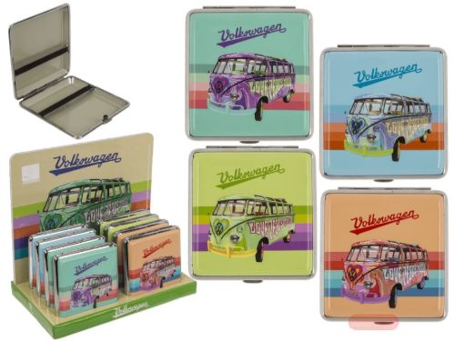 Bild von Metall-Zigarettenetui, VW-Bullis, ca.10x9,5cm, 4-fach gemischt, 2 x Display - VE 16