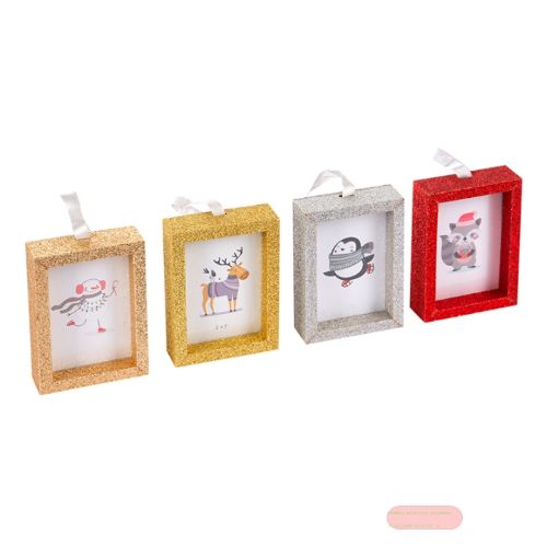 Bild von Mini-Glitzerrahmen im Display, 8,5x6x1.8cm, 4 Motive à 5 Stk. - VE 20