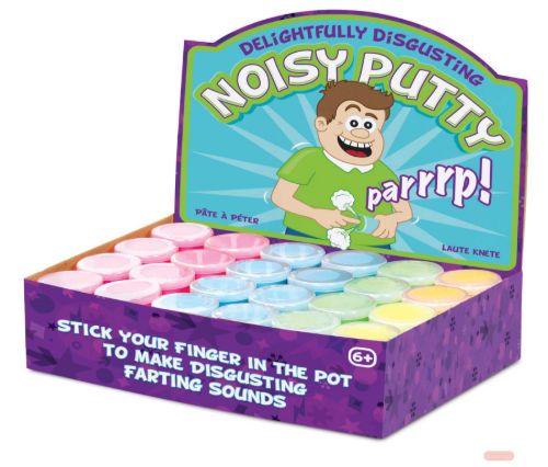 Bild von NOISY PUTTY, Furzschleim, ca.6cm, mehrfarbig sortiert, Box, im Display  - VE 24