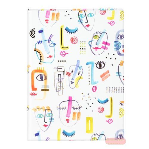 Bild von Notizbuch DIN A5 - 200 S.blanko creme mit Lesezeichen, Aquarell Fantasies - VE 2