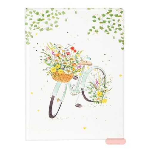 Bild von Notizbuch DIN A5 - 200 S.blanko creme mit Lesezeichen, Flowery Bike - VE 2