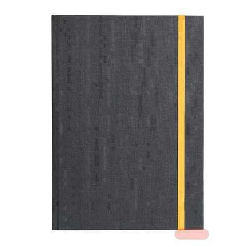 Bild von Notizbuch DIN A5 - 200 S.blanko creme mit Lesezeichen, Leinen, Linum schwarz - VE 2