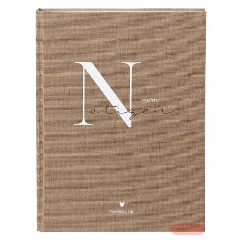 Bild von Notizbuch DIN A5 - 200 S.blanko creme mit Lesezeichen, Leinen, meine Notizen - VE 2