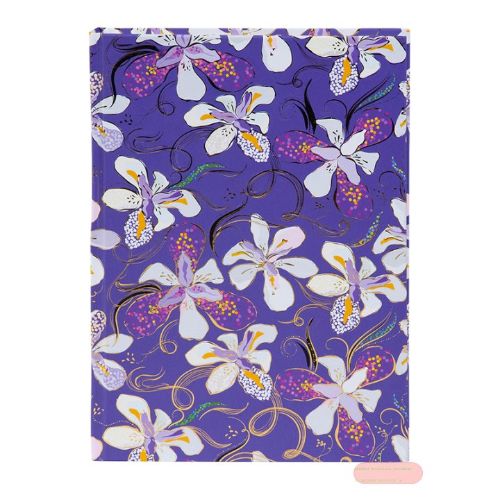 Bild von Notizbuch DIN A5 - 200 S.blanko creme mit Lesezeichen, Orchid Mood purple - VE 2