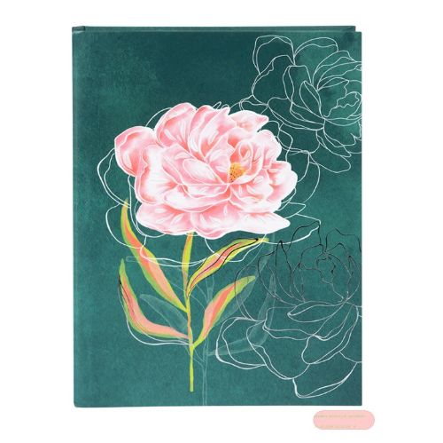 Bild von Notizbuch DIN A5 - 200 S.blanko creme mit Lesezeichen, Peony - VE 2