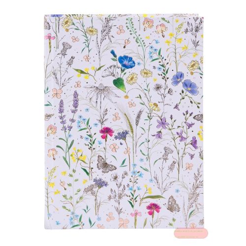 Bild von Notizbuch DIN A5 - 200 S.blanko creme mit Lesezeichen, Summer Meadow lilac - VE 2