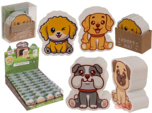 Bild von Radiergummi Hunde, ca.4cm, 4-fach gemischt in Box, im Display - VE 40