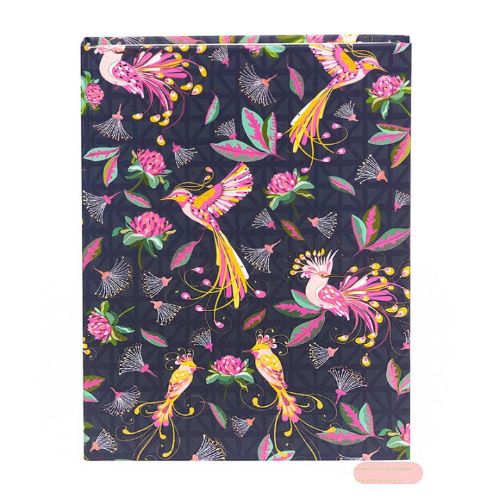 Bild von Notizbuch DIN A5 - 200 S.blanko creme mit Lesezeichen, Tropical Birds blue - VE 2