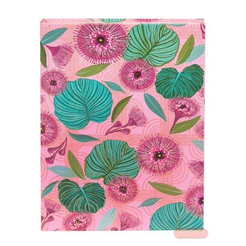 Bild von Notizbuch DIN A5 - 200 S.blanko creme mit Lesezeichen, Tropical Leaves pink - VE 2
