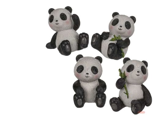 Bild von Polyresin-Figur Panda sitzend, ca.4x6cm, 4-fach ass., lose - VE 12