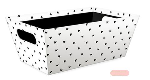 Bild von Präsentkörbe matt, ca.21x12x10cm, fester Karton, Herzilein - VE 6