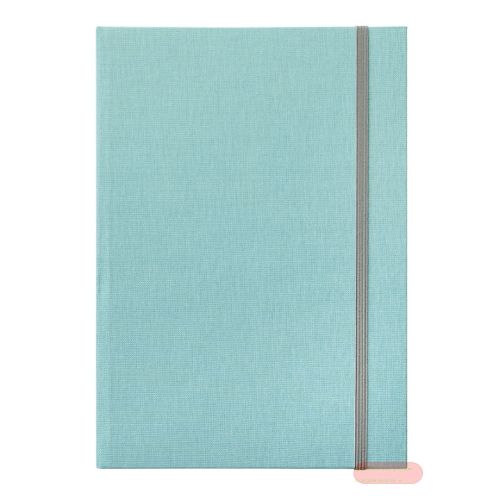Bild von Notizbuch DIN A5 - 200 S.blanko creme, Lesezeichen, Leinen, Bella Vista aqua - VE 2