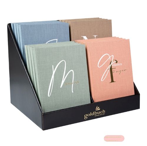 Bild von Notizbuch DIN A5 - 200 S.blanko, Leinen, 4-fach ass., Display, Ideenreich - VE 16