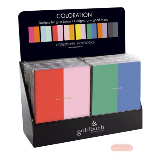 Bild von Notizbuch DIN A5, 192 S. weiss dotted, Coloration, 8-fach ass. im Display - VE 16