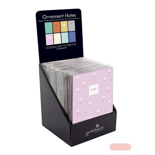 Bild von Notizbuch DIN A5, 48 S.weiss dotted, Ornament Notes, 8-fach gemischt im Display - VE 32