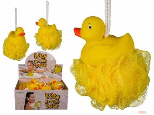 Bild von Nylon-Badeschwamm Quietschente, ca.15cm, im Display - VE 12 (SR)