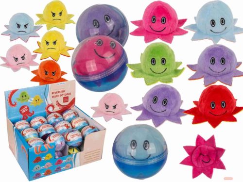 Bild von Oktopus Plüsch-Wendetier, in Kapsel, ca.5x10cm, mehrfach gemischt, Display - VE 24 (SR)