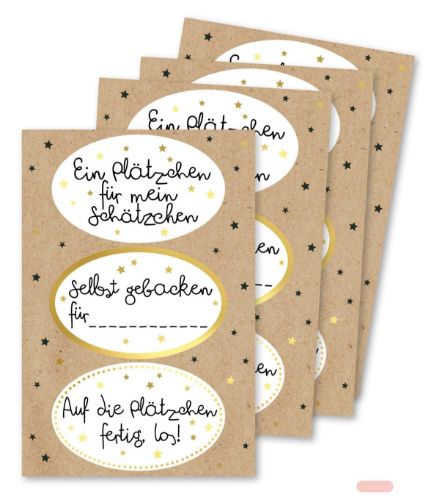 Bild von PLÄTZCHEN, 4 Blatt Stickers (12er-Pack) - VE 10 (Pack)