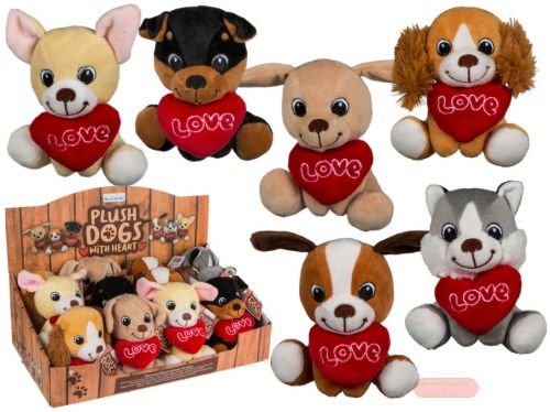 Bild von Plüsch Hunde mit Herz Love, ca.14cm, 6-fach ass. im Display - VE 12