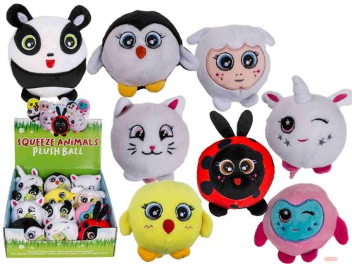 Bild von Plüsch-Ball Squeeze-Tiere, ca.10cm, mehrfach gemischt, im Display - VE 12
