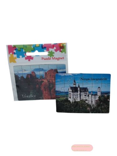 Bild von Puzzlemagnet mit Druck, 8,5x6,5x0,1cm, Bild/Text nach Wunsch - VE 48