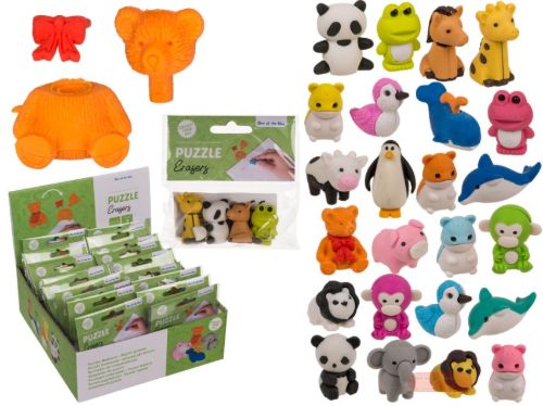 Bild von Puzzle-Radierer, 6 Serien ass., 4er Set, im Display - VE 24