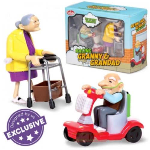 Bild von RACING GRANNY & GRANDAD PACK, ca.9cm, aufziehbar, 2er Set in Box - VE 6