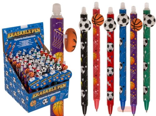Bild von Radierbarer Stift, 14,5cm, Fussball und Basketball 6-fach gemischt im Display - VE 36