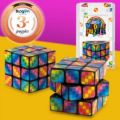 Bild von RAINBOW MUDDLE PUZZLE, Spiel-Würfel regenbogenfarben, Blisterverpackung - VE 7