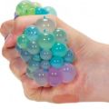 Bild von RAINBOW SQUISHY MESH BALL, Quetschball im Netz, mehrfarbig, ca.8cm, im Display - VE 12