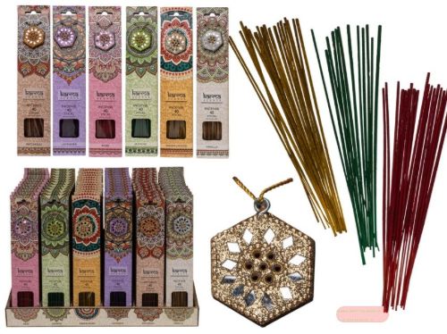 Bild von Räucherstäbchen mit Dekohalter, 40 Stk. pro Set, 6-fach gemischt, Display - VE 72