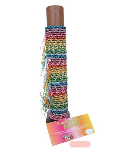 Bild von Regenbogen Lederarmband, mehrfach ass. mit Display - VE 48