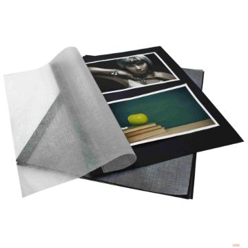 Bild von Ringbucheinlagen Fotokarton schwarz mit Pergamin, DIN A4 (Set/Pack = 20 Stk) - VE 2