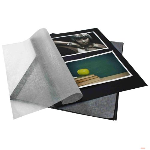 Bild von Ringbucheinlagen Fotokarton schwarz mit Pergamin, DIN A4 (Set/Pack = 20 Stk) - VE 2