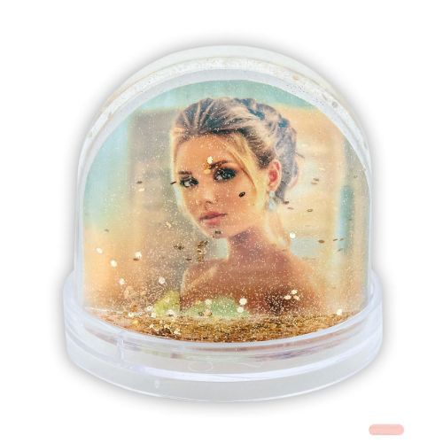 Bild von Schneekugel mit Schnee für Foto, Photo Globe Gold, 6,5x6,2cm, PG554 - VE 6
