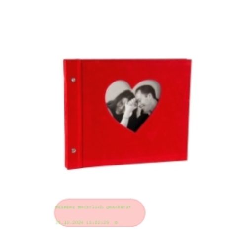 Bild von Schraubalbum "Rosso" 30x25cm, 40 S.schwarz, passepatout als Herz, Velour rot