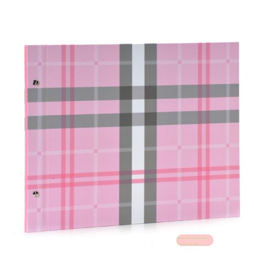 Bild von Schraubalbum "Scotish Diamonds" 39x31cm, 40 S.weiss, rosa