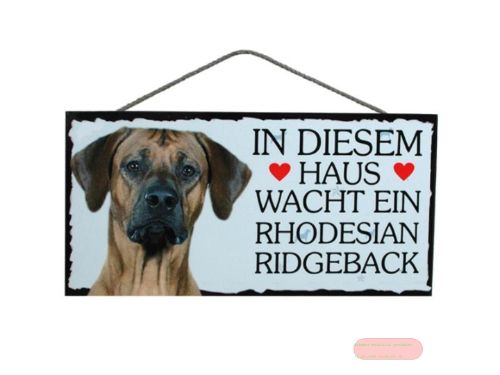 Bild von Schilder Haustier 25x12,5cm, Sperrholz 8mm mit Kordel, Hund Rhodesian Ridgeback