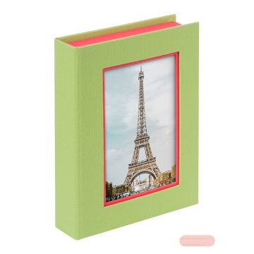 Bild von Sammelbox 19x14,2x3,8cm, p.p. für Foto 10x15cm, Bella Vista, limette/koralle - VE 3