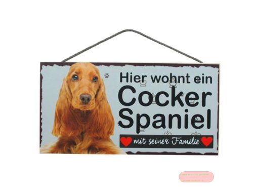 Bild von Schilder Haustier 25x12,5cm, Sperrholz 8mm mit Kordel, Hund Cocker Spaniel