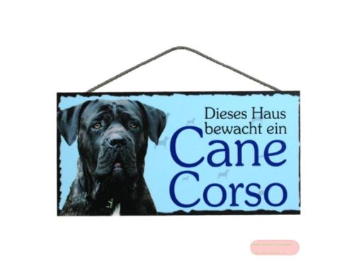 Bild von Schilder Haustier 25x12,5cm, Sperrholz 8mm mit Kordel, Hund Corso