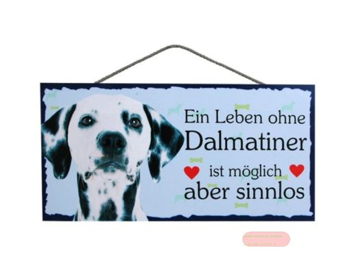 Bild von Schilder Haustier 25x12,5cm, Sperrholz 8mm mit Kordel, Hund Dalmatiner