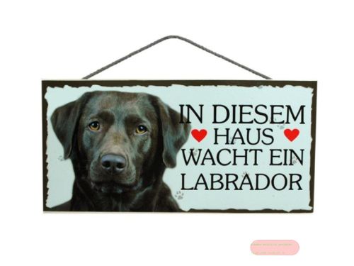 Bild von Schilder Haustier 25x12,5cm, Sperrholz 8mm mit Kordel, Hund Labrador - VE 3