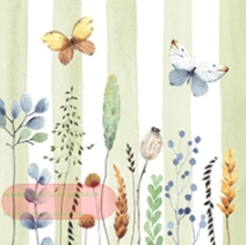 Bild von Servietten 25x25cm, Atelier Cocktail Flowers and Stripes - VE 6