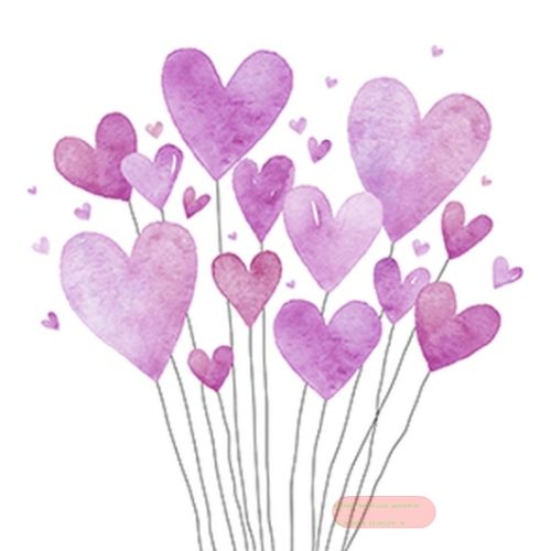 Bild von Servietten 33x33cm, A.L.C. Lovely Hearts flieder - VE 6