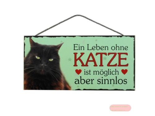 Bild von Schilder Haustier 25x12,5cm, Sperrholz 8mm mit Kordel, Katze möglich - VE 3